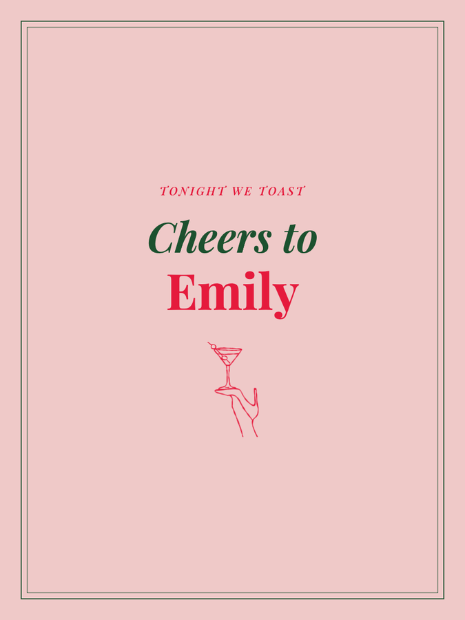 Personalized cheers sign for the guest of honor
